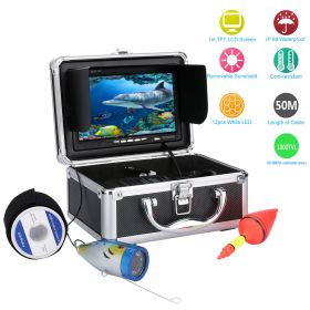 Free Shipping! MOUNTAINONE 50M 1000tvl Underwater Fishing Video Camera Kit 12 PCS LED Lights with7" Inch Color Monitor