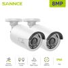 SANNCE 4K POE Camera Night vision IP66 Two-way voice Human detection 2.8mm Outdoor Video 8MP Security CCTV Camera