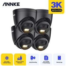 Annke 3K Dual Light Audio Fixed Bullet Camera Human Vehicle Detection 5MP HD IP Security Camera Poe 256G SD Storage ONVIF IP67