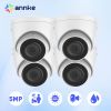 ANNKE 4PCS 5MP 3K IR Network IP Cameras with 4mm Lens Human Vehicle Detection Camera Built-in Mic Support PoE DC12V Cameras