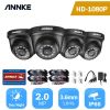 ANNKE 4Pcs 2MP 1080P HD Security Surveillance System Camera IR-Cut Night Vision Audio Recording Waterproof Housing Camera Kit