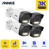 Annke 3K Dual Light Audio Fixed Bullet Camera Human Vehicle Detection 6MP HD IP Security Camera Poe 256G SD Storage ONVIF IP67