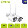 SANNCE 3MP HD Wireless Video Security Cameras 2PCS 3MP Outdoor Surveillance IP Camera Audio Recording AI Detection