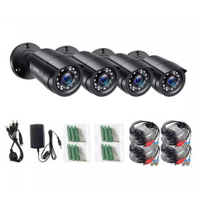 ZOSI 4pcs/lot 1080p HD-TVI CCTV Security Camera ,80ft Night Vision ,Outdoor Whetherproof Surveillance Camera Kit (Sensor Size: Black)