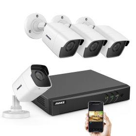 ANNKE 8CH 5MP Lite Video Security System 5IN1 H.265+ DVR With 4PCS 5MP Bullet Outdoor Weatherproof Surveillance Cameras CCTV Kit (Color: R4BG, Build-in HDD: nan)