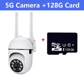 5G PTZ IP Camera 1080P HD WiFi Surveillance Cameras 2MP Full Color Night Vision Security Camera 4x Digital Zoom Wireless Camera (Plug Type: AU Plug, Sensor Size: 5G (with 128G card))