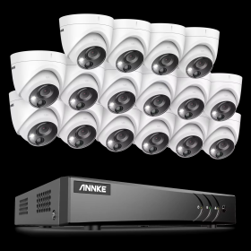 ANNKE 265+ CCTV Video Surveillance DVR Kit With 16Pcs Security Camera Motion Detection 16CH 5MP Video Surveillance System IP67 (Color: 16CH 16Pcs Kits, Build-in HDD: 1T)