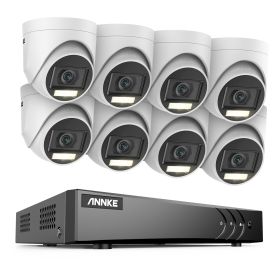 ANNKE 16CH 5MP DVR Security Surveillance Kits 16Pcs 5MP PIR Outdoor Cameras IP67 Weatherproof DVR SECUR Camera System Alarm 265+ (Color: 8Pcs Camera kits, Build-in HDD: 4T)