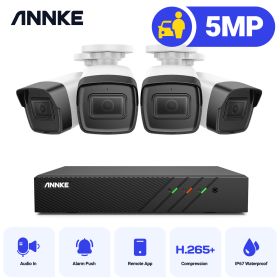 ANNKE 5MP 8CH FHD Network Video Security System H.265+ 6MP NVR POE With 5MP Surveillance Cameras Audio Recording Ip Camera POE (Color: 4pcs cameras, Build-in HDD: 2T)