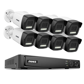 ANNKE 16CH 4K Ultra HD POE Network Video Security System 8MP H.265 NVR With 16X 8MP 30m EXIR Night Vision Weatherproof IP Camera (Color: 16CH 8Pcs Camera, Build-in HDD: nan)