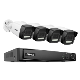 ANNKE 8CH 4K Ultra HD POE Network Video Security System 8MP H.265+ NVR With 4pcs 8MP Weatherproof IP Camera CCTV Security Kit (Color: 8CH NVR 4PCS Camera, Build-in HDD: 2T)