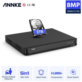 ANNKE 16CH 8MP 5in1 HD TVI CVI AHD IP Security DVR Recorder H.265+ Video Recorder Email Alert Motion Detection Onvif CCTV System (Video Input: 16CH, Build-in HDD: 4T)