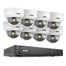 Annke 8CH NVR 12MP HD IP Security Camera Poe 6K Dual Light Audio Fixed Video Surveillance Human Vehicle Detection CCTV System (Color: 8CH NVR 8PCS Camera, Build-in HDD: 2T)