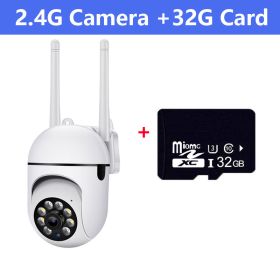 2MP Wifi IP Camera Outdoor 4X Digital Zoom Wireless Security Surveillance Camera Two-way Audio Night Color Cam AI Human Tracking (Plug Type: US PLUG, Sensor Size: 2.4G with 32G card)