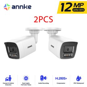 ANNKE 12MP PoE IP Camera Smart Dual Light Network Built-in Mic Surveillance Security Cameras Smart Home Advanced Detection (Sensor Size: 2PCS I91DD)