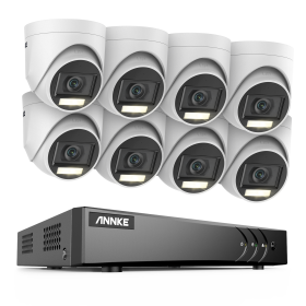 ANNKE H.265+ 8CH 5MP DVR Security Surveillance Kits 8pcs 5MP PIR Outdoor Cameras IP67 Weatherproof DVR SECUR Camera System Alarm (Color: 8CH DVR 8Pcs Kits, Build-in HDD: 4T)