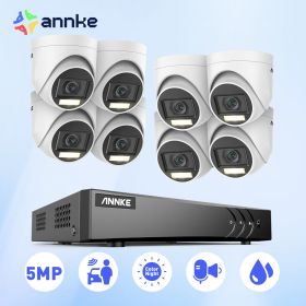 ANNKE 8CH 5MP Lite HD Video Security Camera System 5IN1 H.265+ DVR With 8X 5MP Dome Home CCTV Surveillance Cameras (Build-in HDD: 1T)