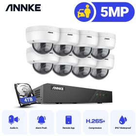 ANNKE 6MP NVR PoE IP Camera Security System 8Pcs 5MP Night Vision Micphone IP67 Waterproof Outdoor Indoor CCTV Surveillance Kit (Build-in HDD: 1T)