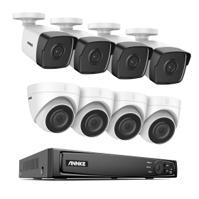 ANNKE 16CH 5MP H.265+ HD PoE Network Video Security System 12pcs 2.8MM IP67 Outdoor POE IP Cameras Plug & Play PoE Camera Kit (Color: 16CH 12Pcs Kits, Build-in HDD: 4T)