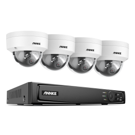 ANNKE 8CH 4K Ultra HD POE Network Video Security System 8MP H.265+ NVR With 8pcs 8MP Weatherproof IP Camera CCTV Security Kit (Color: 4pcs camera, Build-in HDD: 4T)