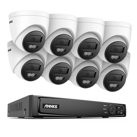 ANNKE 8CH 4K POE Network Video Security System 8MP H.265+ NVR With 8MP Audio Recording Weatherproof IP Camera CCTV Security Kit (Color: 8CH 8PCS NVR Kit, Build-in HDD: 1T)