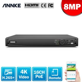 ANNKE 16CH 8MP POE NVR 4K Network Video Recorder NVR For POE IP Camera P2P Cloud Function Plug And Play (Video Input: 32CH, Build-in HDD: nan)