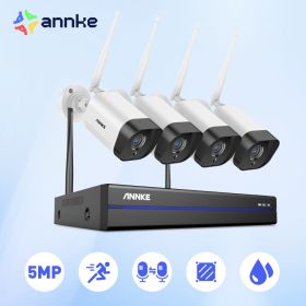 ANNKE 5MP WiFi CCTV System 10CH NVR Security Camera System Two Way Audio Outdoor Wireless IP Cameras Video Surveillance Kit (Build-in HDD: 1T)