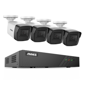 ANNKE 5MP POE Video Security Camera System Smart Home Video Surveillance H.265+ Night Vision IR Network Two Way Audio Cameras (Color: 4pcs cameras, Build-in HDD: 4T)