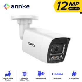 ANNKE 12MP 3K Outdoor Smart Dual Light PoE Security Camera Color IR Night Vision Built-in Microphone IP67 Smart Home H.265+ (Sensor Size: 12MP Bullet)