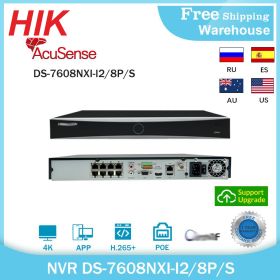 Hikvison 4K AcuSense NVR DS-7608NXI-I2/8P/S 12MP 8CH POE H.265+ 2SATA CCTV Video Recordere For IP Camera Security System (Video Input: 8CH, Build-in HDD: nan)