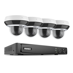 ANNKE Smartest 4MP Super HD PTZ Camera Security POE Camera 4X Optical Zoom Surveillance IP Camera With 8MP 4K Ultra HD POE Video (Color: 4pcs cameras, Build-in HDD: 2T)