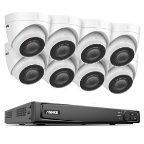 ANNKE 5MP H.265+ 16CH PoE Network Video Security System 8pcs 2.8mm Lens IP67 Outdoor POE IP Cameras Plug & Play PoE Camera Kit (Color: 16CH NVR 8Pcs Camera, Build-in HDD: 1T)