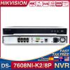 Original Hikvision 8CH 4K POE Record 2 SATA NVR DS-7608NI-K2/8P for POE IP Camera Security Video Surveillance Network Recorder