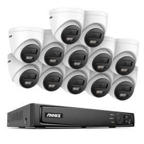 ANNKE H800 16CH 4K POE NVR Kit Network Video Surveillance Security System 8MP H.265+ Human & Vehicle IP Camera CCTV Security Kit (Color: 16CH 12PCS NVR Kit, Build-in HDD: 2T)