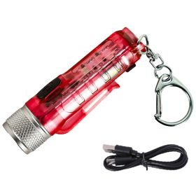 Keychain Flashlight Keychain Flashlights Magnet Handheld Pen Light Pocket Torch With High Lumens For Camping Outdoor. (Color: Red)