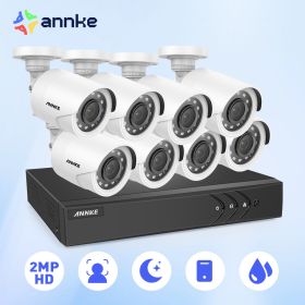 ANNKE 8CH 5MP Lite 5in1 DVR 2MP HD Video Surveillance System H.265+ With 8X TVI Bullet Waterproof Outdoor Security Cameras CCTV (Build-in HDD: 2T)