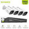 SANNCE 4CH DVR CCTV System 4PCS 2MP IP66 Waterproof Outdoor Security Cameras 1080P TVI CCTV DVR 1280TVL Surveillance Kit